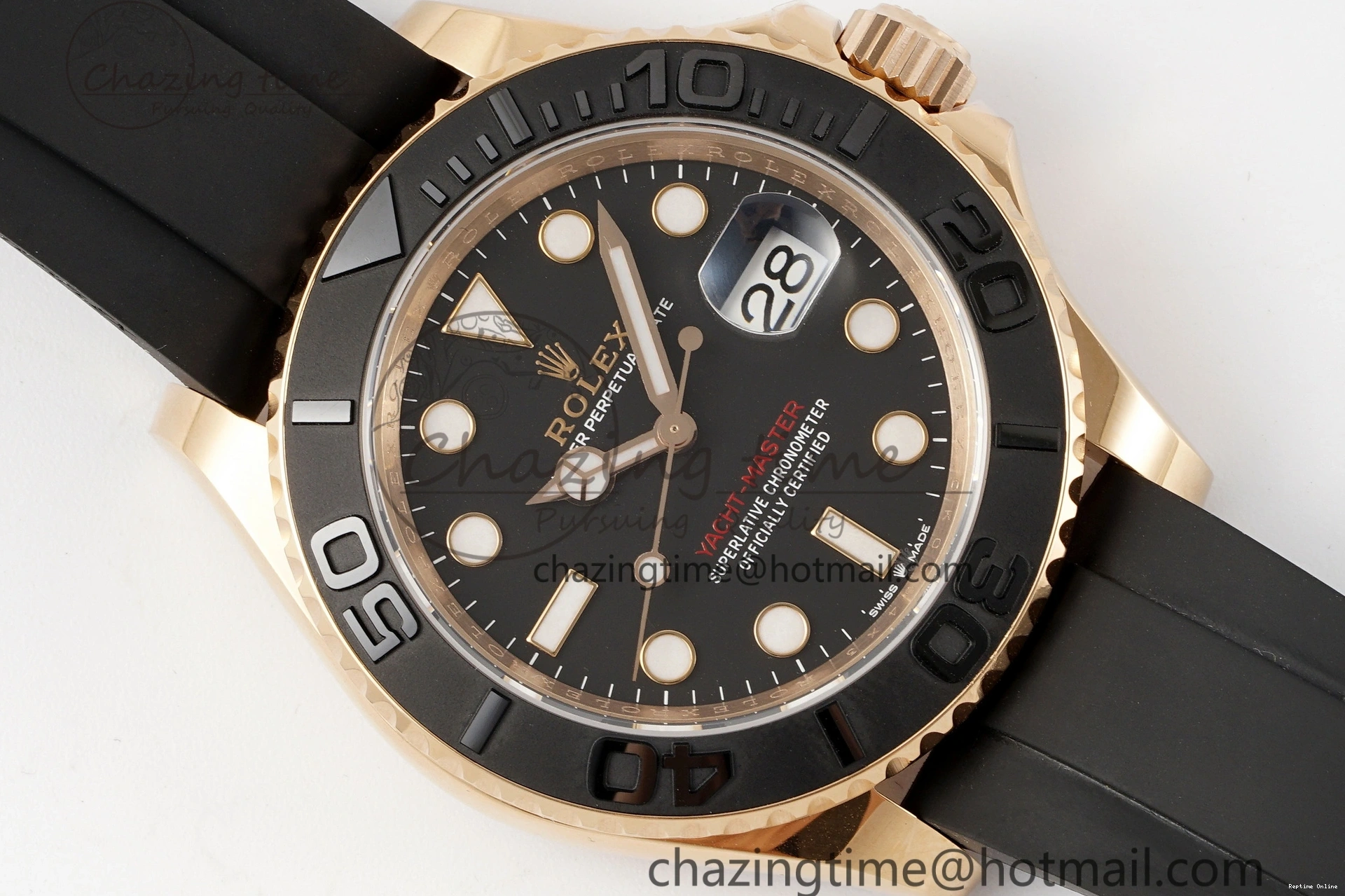 0124 Stretchable Yacht-Master 126655 C+F 1:1 Best Edition Black Ceramic Bezel on Oysterflex Rubber Strap VR 1955